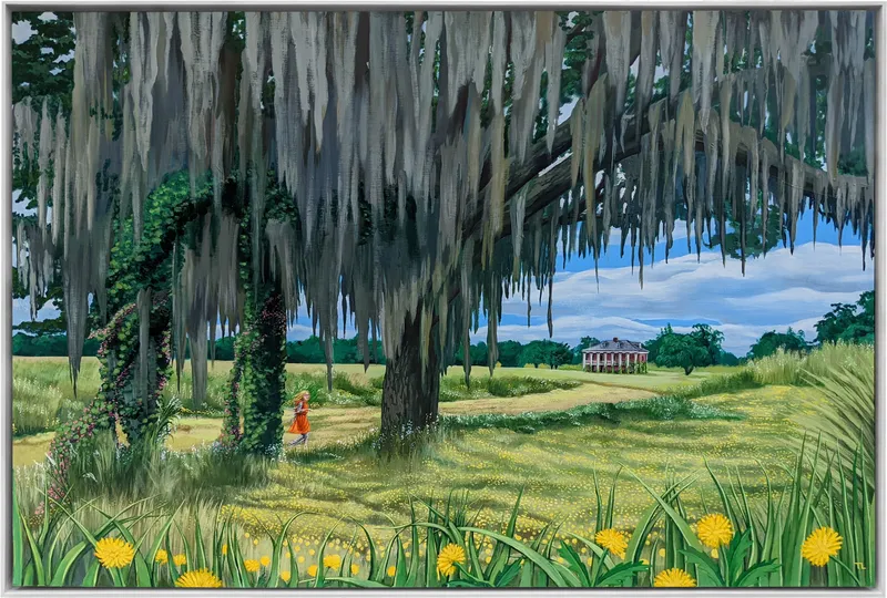 Chalmette Battlefield, 2022, acrylic on wood panel by Todd Lawson