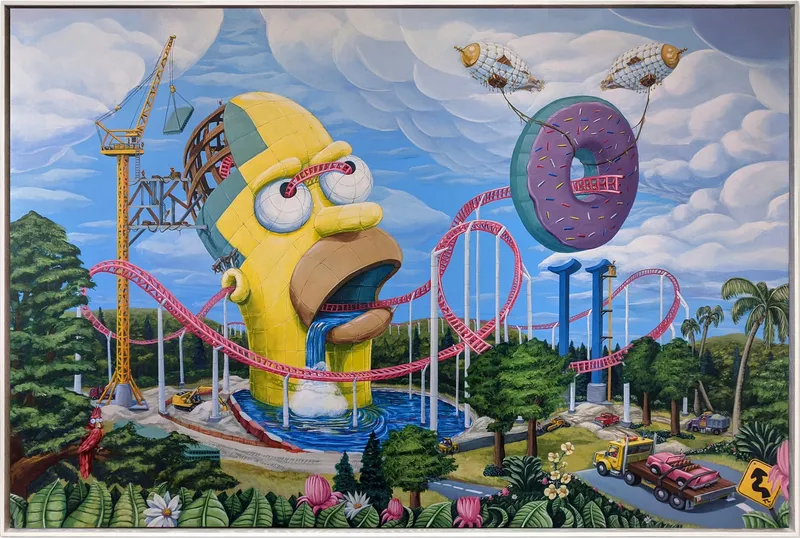 Doh’ster, 2020, acrylic on wood panel by Todd Lawson
