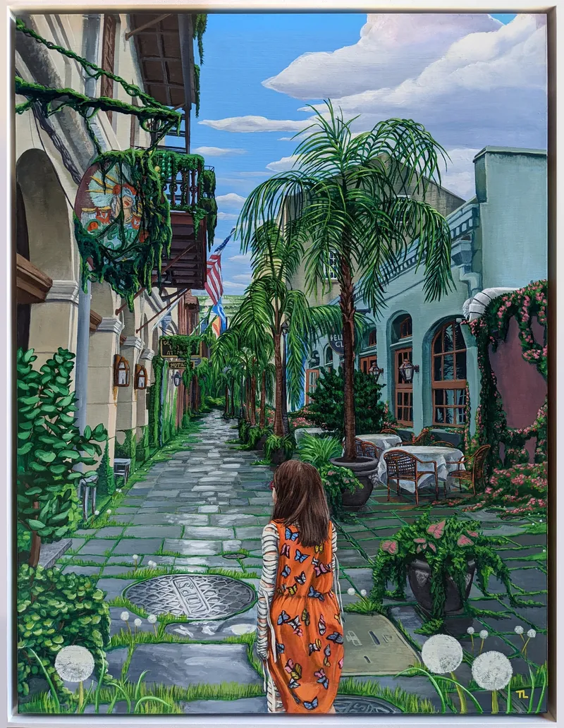 Green Goddess, 2022, acrylic on wood panel by Todd Lawson