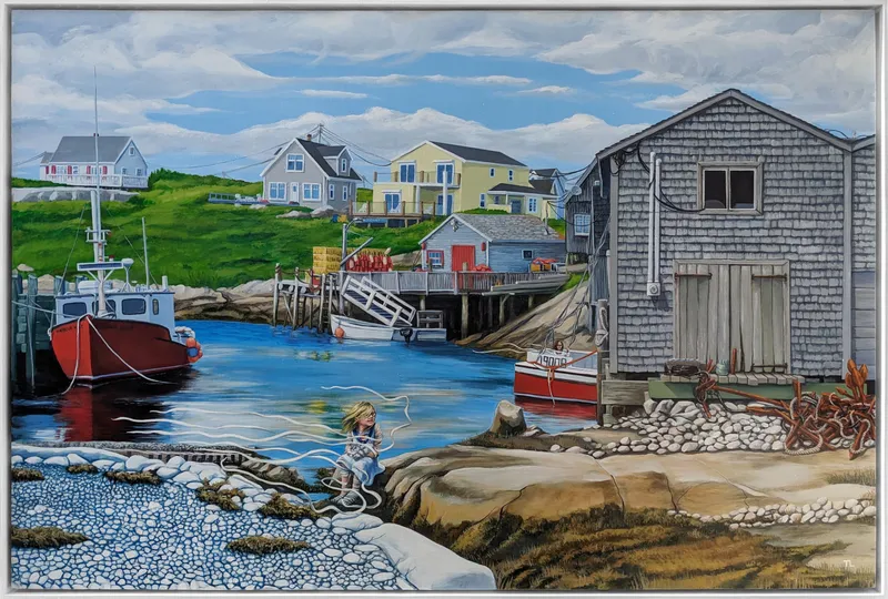 Harbour Mist, 2023, acrylic on wood panel by Todd Lawson