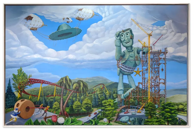 Idol Woody, 2020, acrylic on wood panel by Todd Lawson
