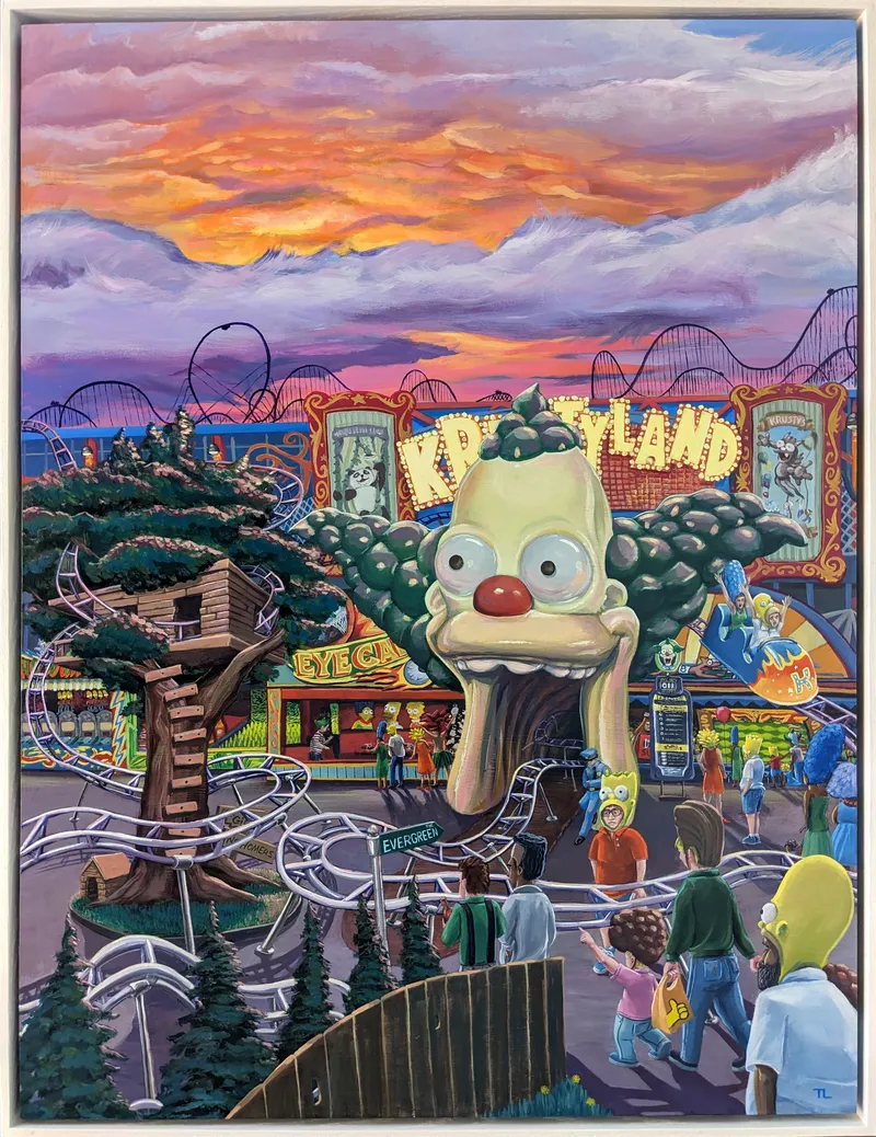 Krusty Coaster, 2025, acrylic on wood panel by Todd Lawson