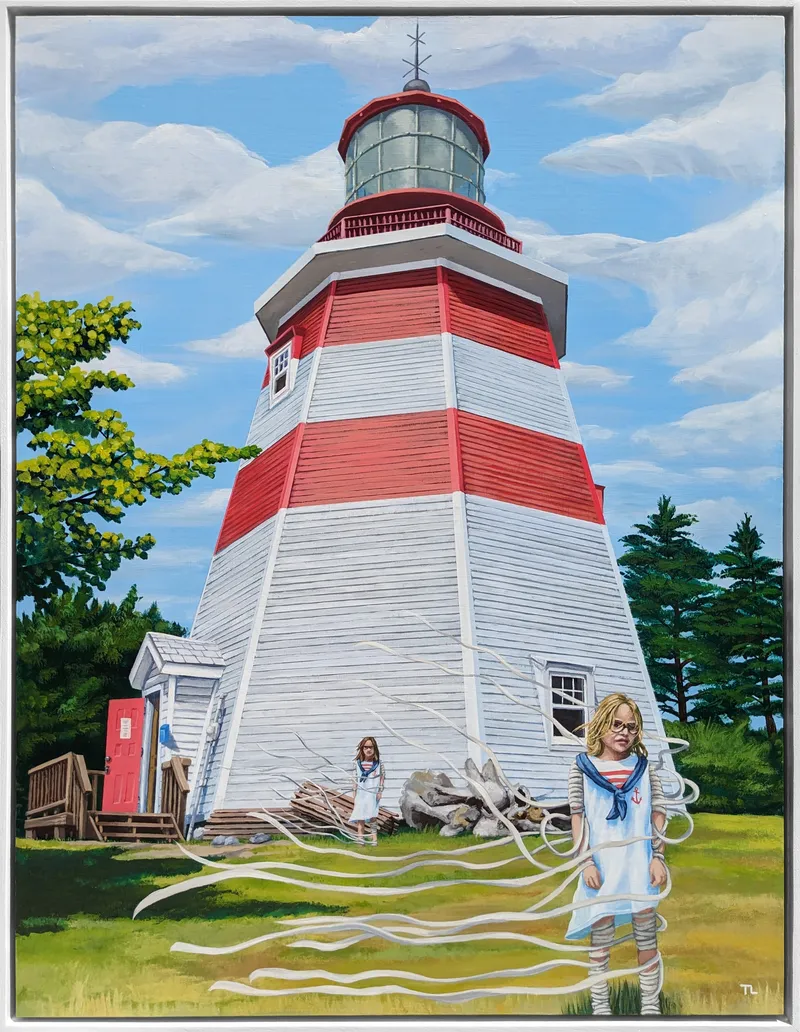 Seal Island Museum Lighthouse, 2023, acrylic on wood panel by Todd Lawson