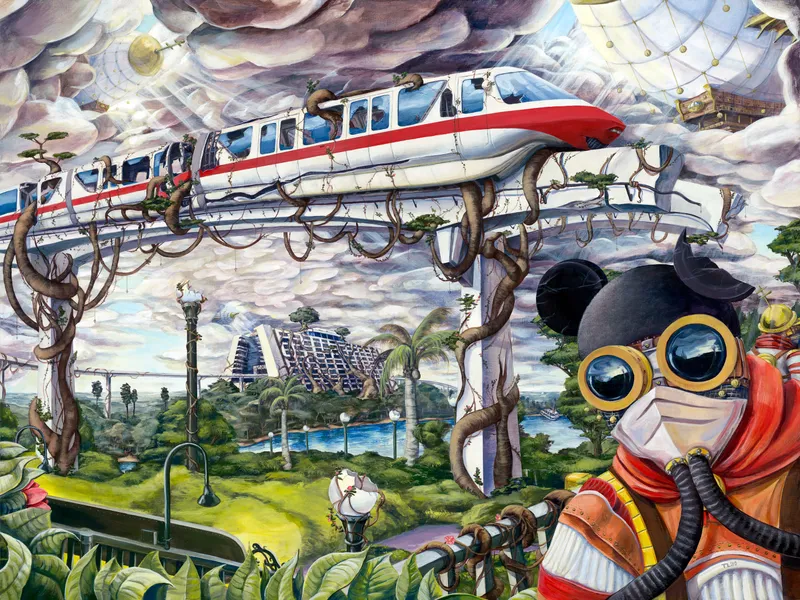 Visitors At The Gate, 2010, acrylic on wood panel by Todd Lawson