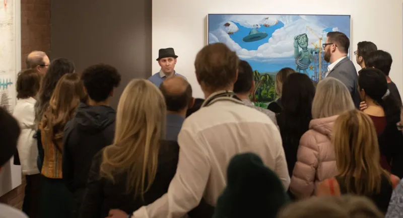 Opening night, Elaine Fleck Gallery, March 2020