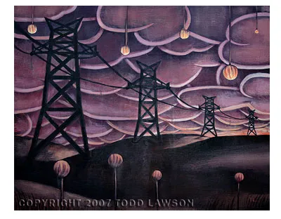 Powerlines, painting by Todd Lawson