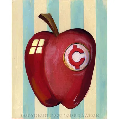 Apple Head 2, painting by Todd Lawson