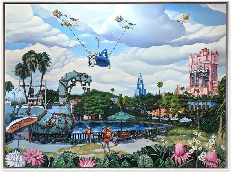 Visitors Walk The Strip, painting by Todd Lawson