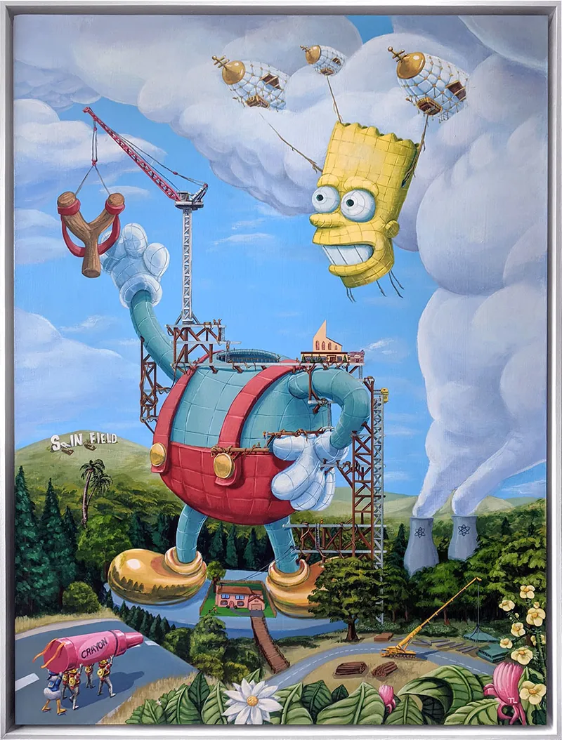 Crayon Economy, 2020, acrylic on wood panel by Todd Lawson