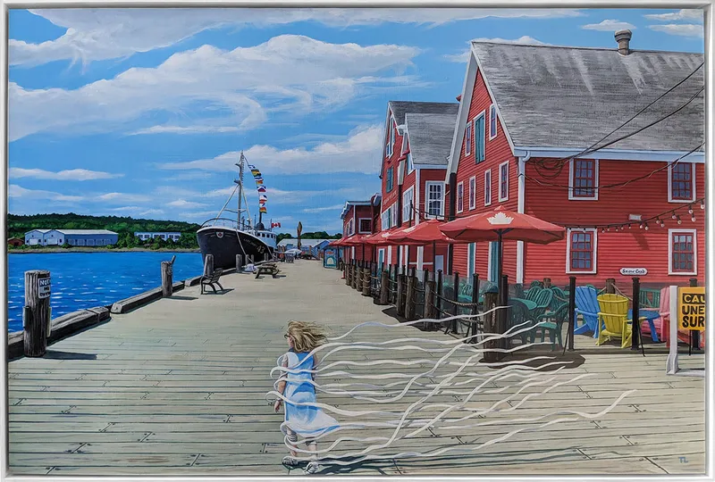 Lunenburg Boardwalk, painting by Todd Lawson